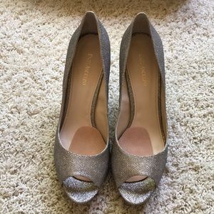 Enzo Angiolini Silver Sparkle Pumps